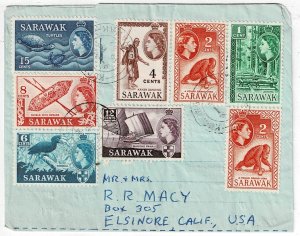 Sarawak 1962 Kuching cancel on aerogramme to the U.S.