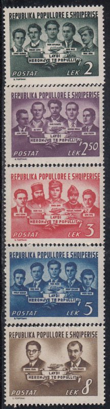 Albania MNH Sc 486-90 Mi 495-99 Heroes