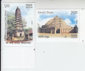 2018 India Ancient Architecture (2) (Scott 2992-93) MNH