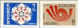 SPANISH ANDORRA 75-6 MH BIN $.95 EUROPA