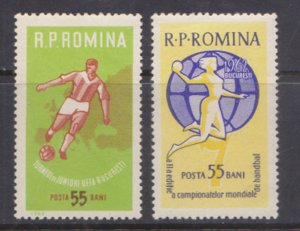 ROMANIA - 1962 SPORTS FOOTBALL & HANDBALL - 2V MINT NH