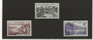 France 1959 Tourism sg.1353a, 1356a-b the three values mint never hinged