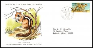 South West Africa 393 Mammals WWF Typed FDC
