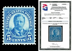 Scott 637 1927 5c Roosevelt Rotary Press Mint Graded VF-XF 85 NH with PSE CERT