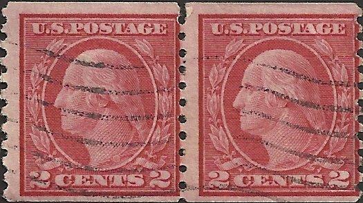 # 492 USED PAIR CARMINE GEORGE WASHINGTON