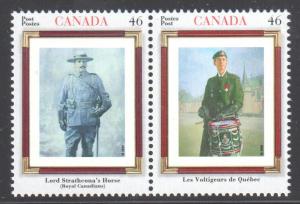 Canada Mint VF-NH #1877a Canadian Regiments pair