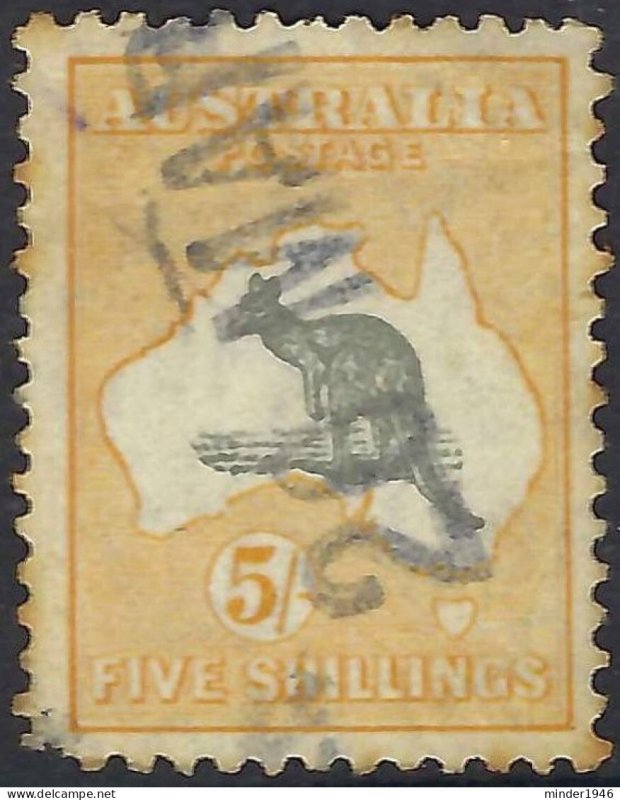 AUSTRALIA 1932 KGV 5s Kangaroo, Grey & Yellow-Orange SG135 Used