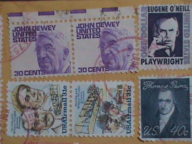 ​UNITED STATES- COMMERCIAL COVER-WITH TRACKING NUMBER & MANY  STAMPS-VERY FINE