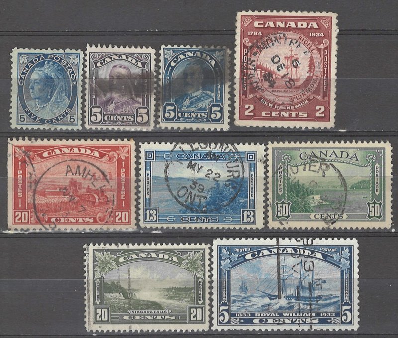 COLLECTION LOT # 4902 CANADA 9 STAMPS 1899+ CV+$22