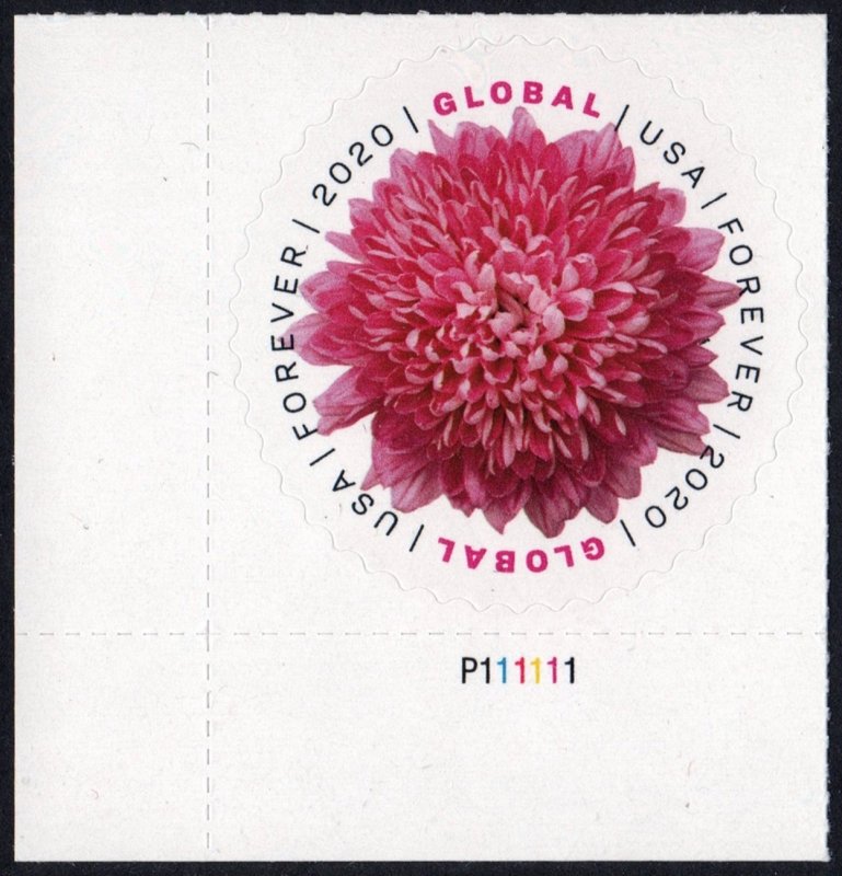 SC#5460 (Forever Global) Chrysanthemum Plate Single (2020) SA