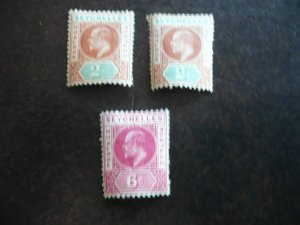 Stamps - Seychelles - Scott# 38, 40 - Mint Hinged Partial Set of 3 Stamps