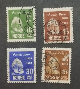 NORWAY Scott 132 133 135 159 Used Stamp Lot T5600