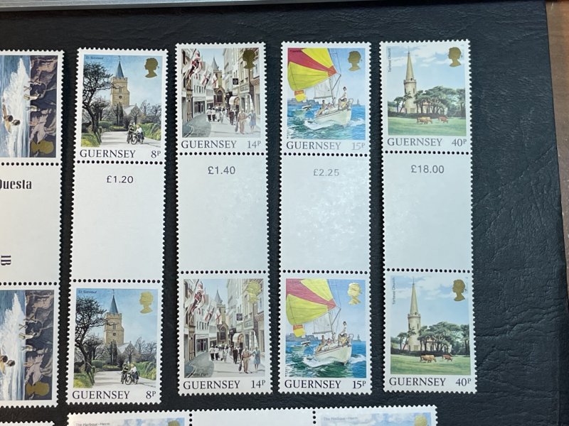 GUERNSEY # 283-302-MINT NEVER/HINGED--COMPLETE SET OF GUTTER PAIRS--1984-85