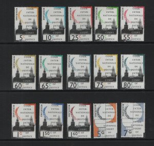 Netherlands  #O44-O58  MNH  1989-94 for international court of justice