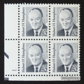 BOBPLATES #2189a Humphrey Plate Block F-VF MNH SCV=$10~See Details for #s/Pos