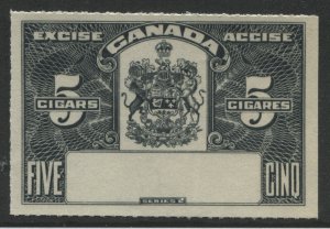 5 Cigars Excise stamp Proof