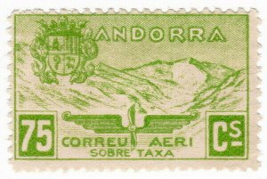 (I.B) Andorra Postal : Air Mail 75c