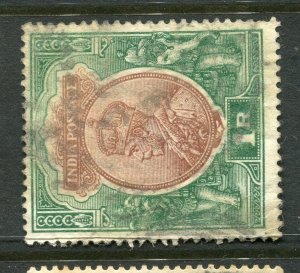 INDIA; Early 1912 GV . issue fine used 1R. value