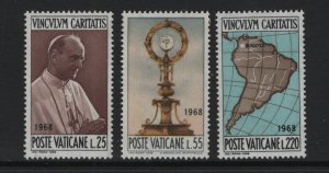 Vatican City   #461-463  MNH  1968 Visit of Pope to Columbia