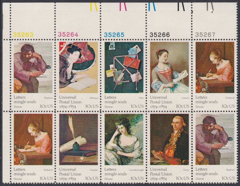 1537a UPU Plate Block MNH