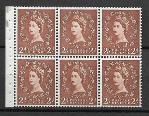SB79b Wilding booklet pane Crowns Cream with variety UNMOUNTED MNT/MNH