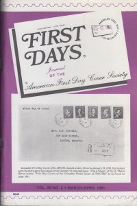 1981 First DaysJournal March/April USA Only.