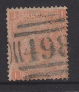 Great Britain 1865 QV 4d Vermillion Sc#43 Plate 14 Used