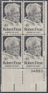 Scott 1526 MNH LR Pl Blk 34883 - Robert Frost