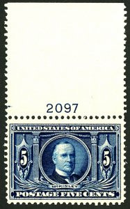 U.S. #326 MINT WITH WEISS CERT OG NH