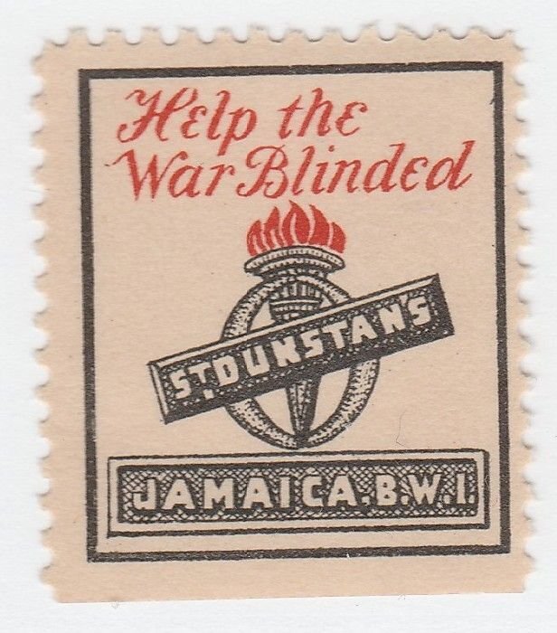 Jamaica BWI British West Indies WWI Blind Cinderella stamp #4512 Scarce mnh gum