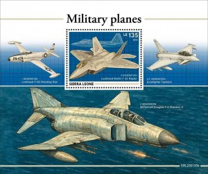 SIERRA LEONE - 2025 - Military Planes - Perf Souv Sheet - Mint Never Hinged