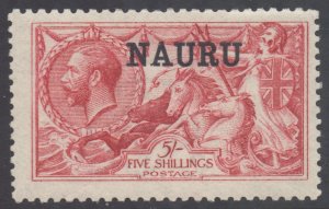 Nauru Scott 14 - SG22, 1916 George V 5/- MH*