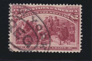 US 242 $2 Columbian Exposition Used VF-XF w/ PF Cert SCV $525