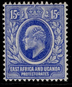 EAST AFRICA and UGANDA EDVII SG39, 15c bright blue, M MINT. Cat £32.