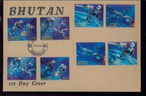 BHUTAN - Space Stamps On First Day Cover #91 -91G Embossed Cancel 1967 - FB17