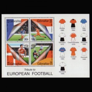 GIBRALTAR 2000 - Scott# 835a S/S European Soccer NH