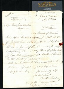 GB WALES Pembroke Cover 1861 Historic CAREW MOUNTAIN Letter LIGHTMAN Rare MS1732 