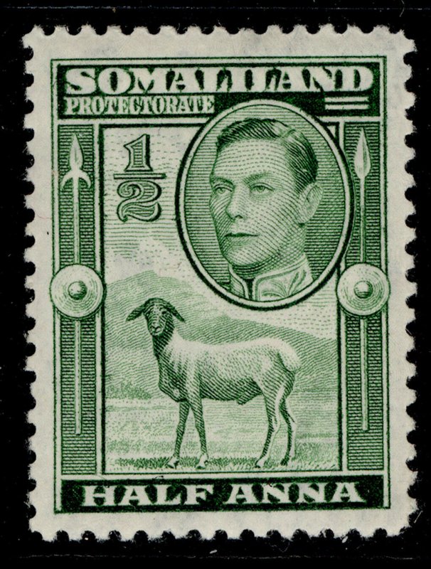 SOMALILAND PROTECTORATE GVI SG93, ½a green, M MINT.