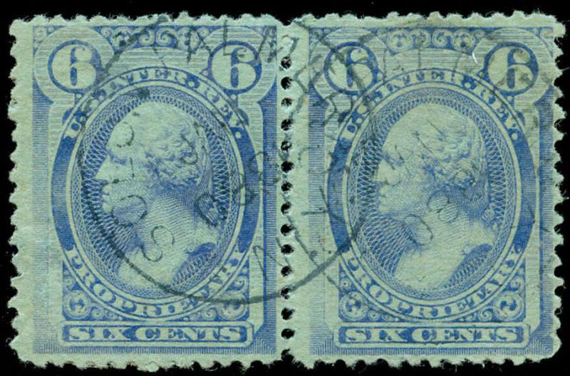 momen: US Stamps #RB17b Pair Revenue Used Handstamp