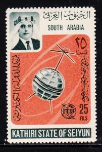 South Arabia Kathiri State 1966 MH SG #86 15f Telstar satellite ITU Centenary