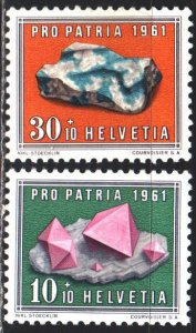 Switzerland. 1961. 732-34 from the series. Minerals. MNH.