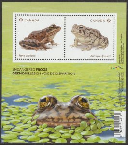 Canada 3420 Endangered Frogs souvenir sheet MNH 2024