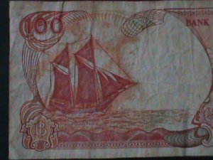 ​INDONESIA-1992-BANK INDONESIA-$100 RUPIAH- CIRCULATED-VF-32YEARS OLD