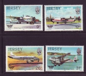 Jersey Sc 336-339 1984 Airplanes ICAO stamp set  mint NH