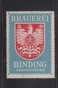 German Advertising Stamp - Binding Beer Brewery, Frankfurt