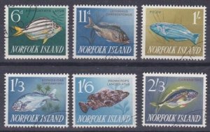 NORFOLK IS 1962-63 Fish set of 6 fine used..................................Y192