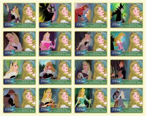 Stamps. Disney 16 stamps  perforated 2024 year