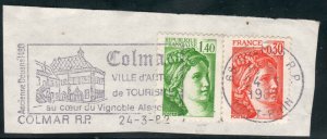 France  #1566, 1755, Used, Postmark - 68 COLMAR R.P., HAUT-RHIN, 24-5-1982