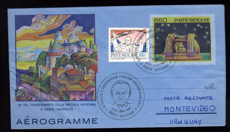 VATICAN - 1987 Voyage du Pape Jean-Paul II en Uruguay - Air Letter