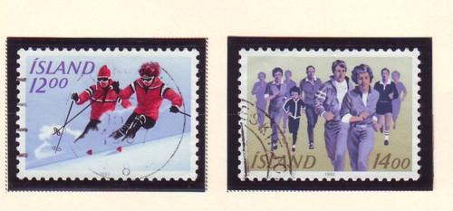 Iceland Sc 578-9 1983 Sports stamp set used